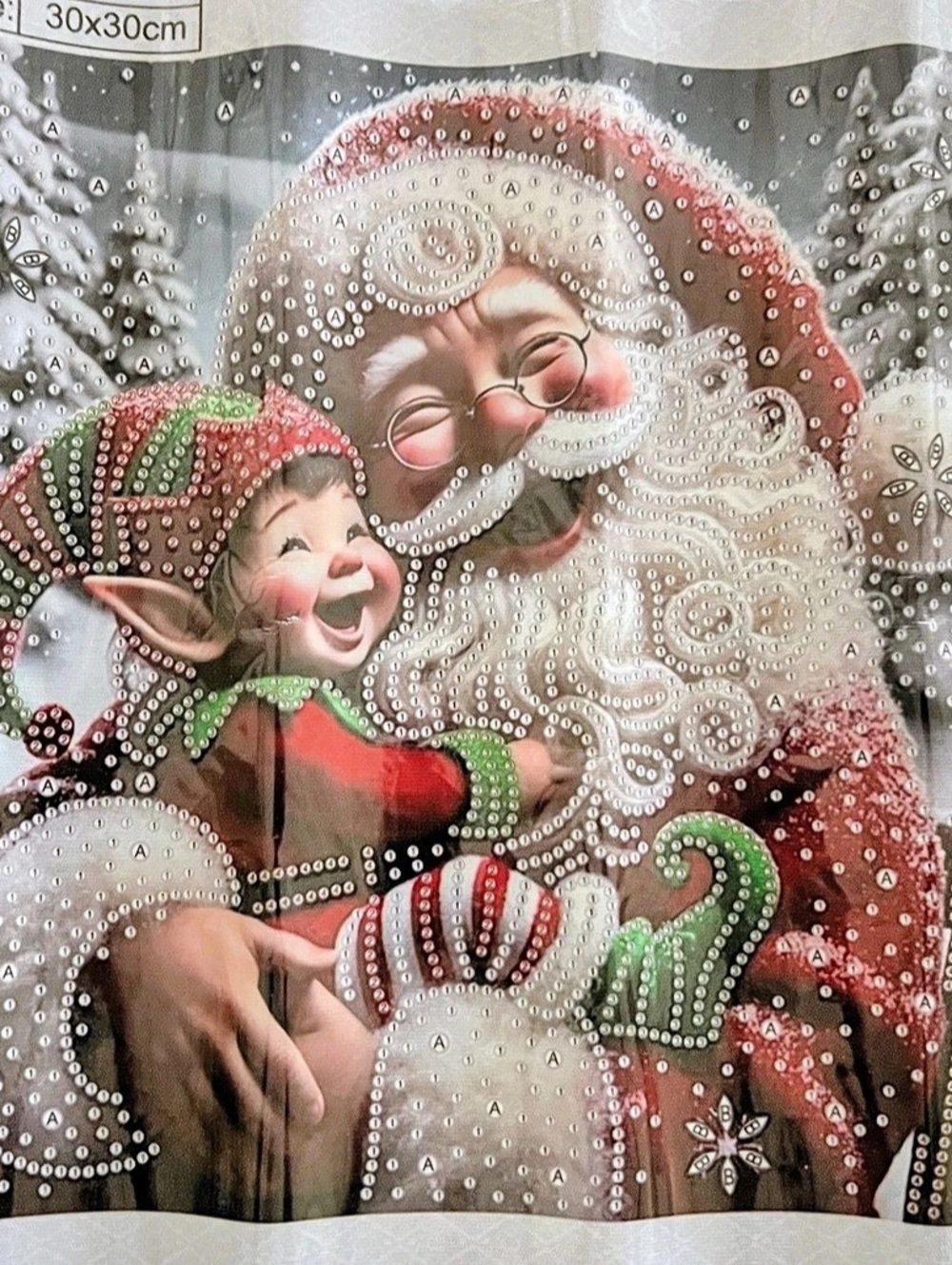 Santa and Elf Diamond Painting Kit 30x30cm NWT